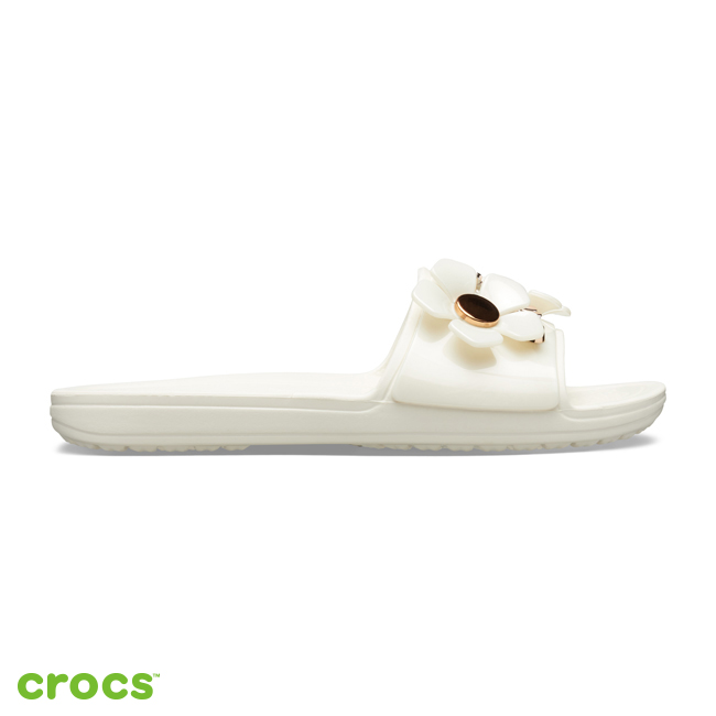 Crocs 卡駱馳 (女鞋) 思瓏金屬花朵涼拖-205609-905