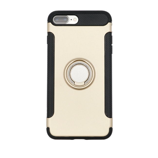 PKG Apple IPhone7/8 Plus抗震指環殼-支援磁吸車架功能-土豪金