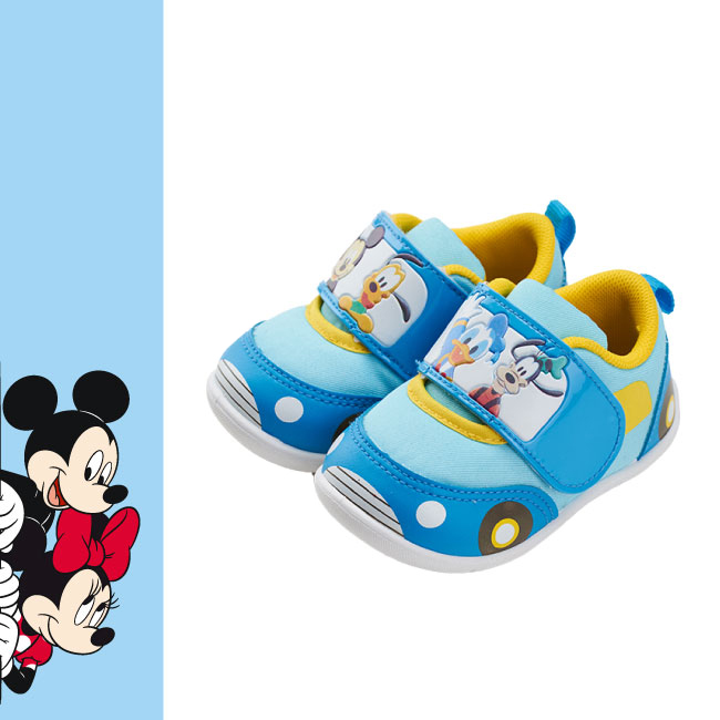 迪士尼童鞋 米奇家族 車車造型 學步鞋-藍