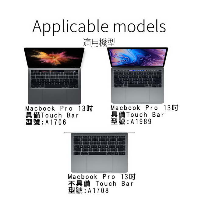 Macbook Pro13 Touch Bar/No Touch Bar增亮抗刮螢幕貼