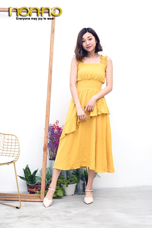 nonno 諾諾 時尚優雅素色粗跟鞋 米