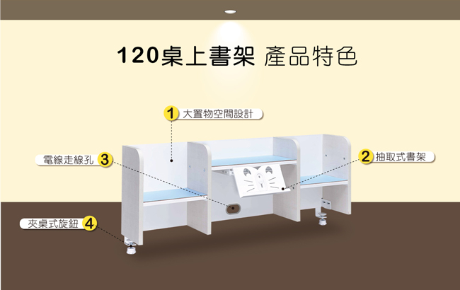 SingBee欣美 Doraemon 120桌上書架