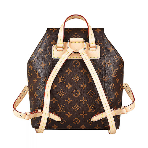 LV M43431 MONTSOURIS花紋LOGO Monogram帆布扣式後背包(紫)