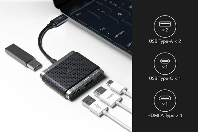 HOMI 4in1 with HDMI+USB3.1+TypeC Hub-C 快速充電傳輸