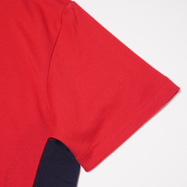 le coq sportif 法國公雞牌撞色品牌印花短袖T恤 男女-紅