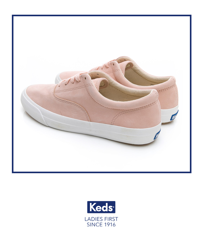 Keds ANCHOR 霧感復刻綁帶休閒鞋-粉橘