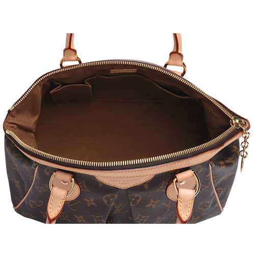 LV M40143經典Tivoli PM系列Monogram帆布印花牛皮飾邊手提包-展示品