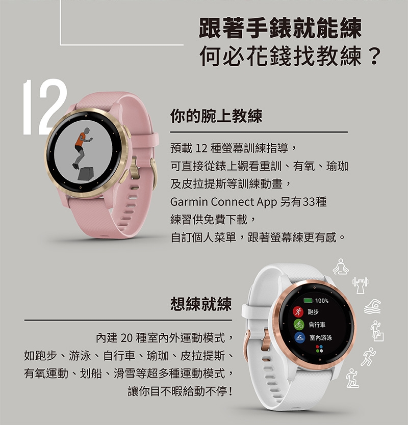 GARMIN vivoactive 4S GPS 智慧腕錶