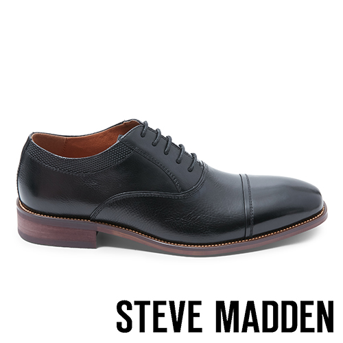 STEVE MADDEN-GLYMPSE 真皮男士美式拼接式紳士鞋-黑色