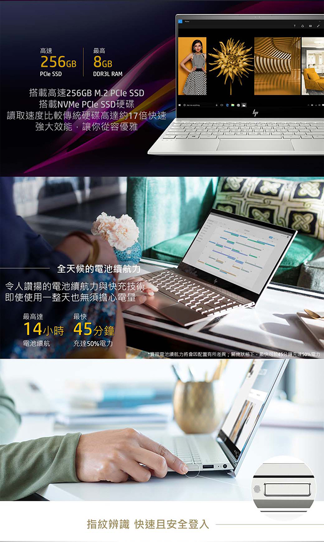 HP ENVY 13-ah1038TU筆電-金(i5-8265U/8G/256GSSD)