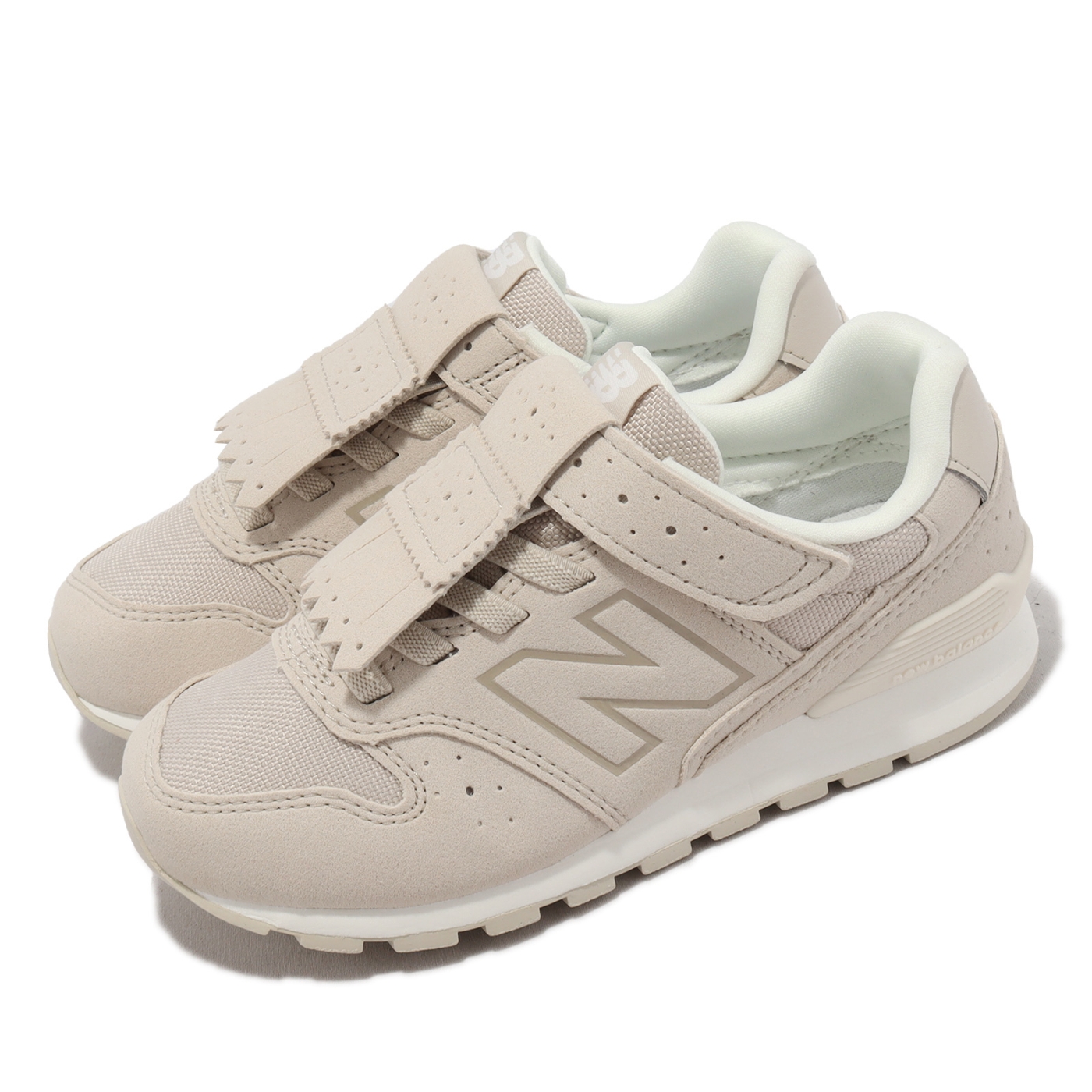 New Balance 童鞋996 Wide 寬楦米白魔鬼氈中童小朋友麂皮運動鞋NB