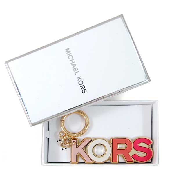 MICHAEL KORS Charms Resin品牌字母鎖圈吊飾(粉色、含禮盒)