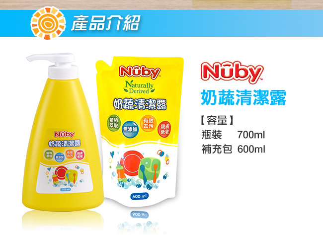 美國 Nuby 奶蔬清潔露補充包 600ml