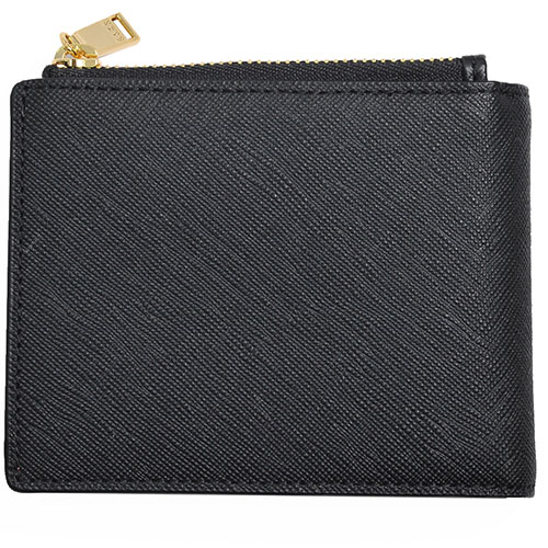 DAKS 經典品牌蝴蝶結DD LOGO雙色撞色八卡機能短夾(黑色/粉紅)