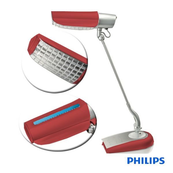 【飛利浦 PHILIPS LIGHTING】鉑光防眩檯燈 FDS668 (紅)