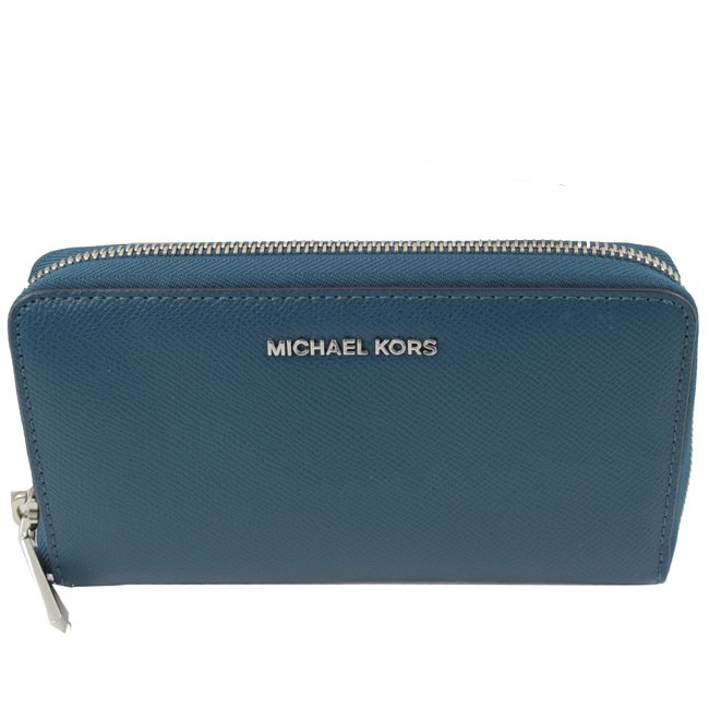 MICHAEL KORS WRISTLETS牛皮對開式手掛中夾(藍綠)