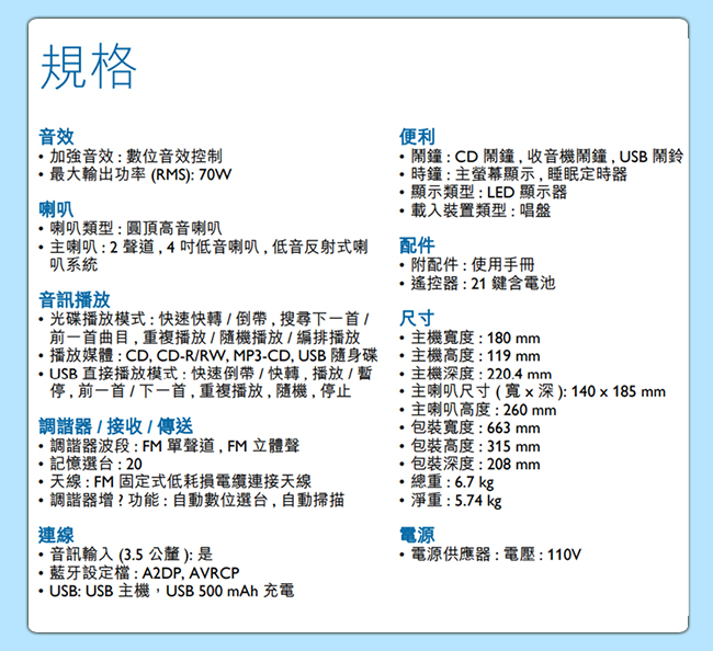 PHILIPS 飛利浦USB/藍牙超迷你音響 BTM2360​