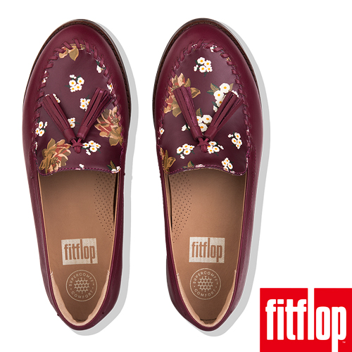 FitFlop PETRINA FLORAL MOCCASIN LOAFERS-紅