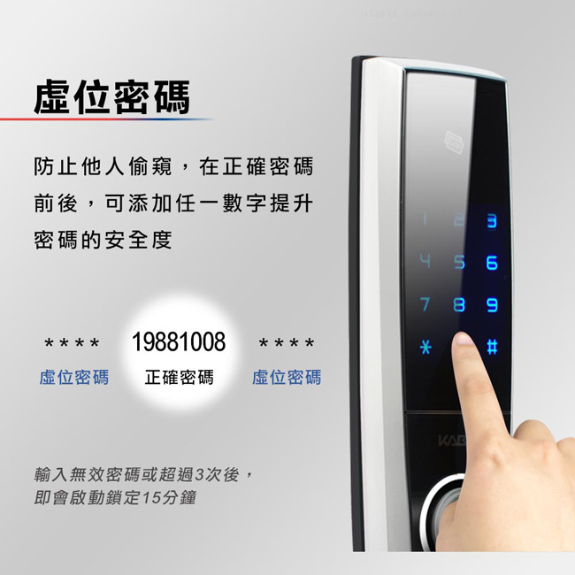 dormakaba 密碼/卡片/鑰匙/APP電子門鎖EF-680BLE-白色(附基本安裝)