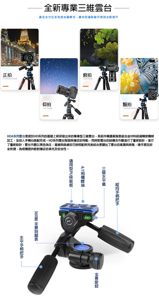 BENRO百諾 HD1A 三向雲台