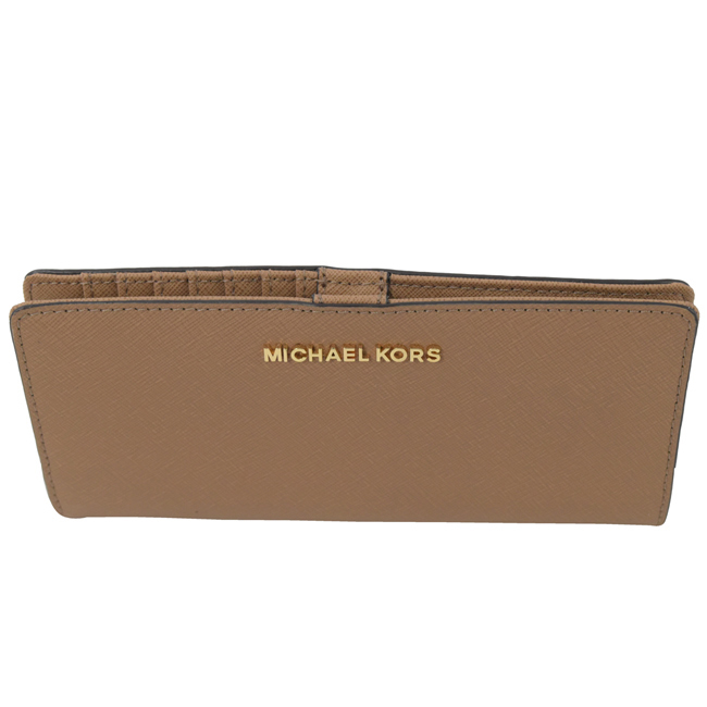 MICHAEL KORS JET SET防刮牛皮對開式長夾(卡其)