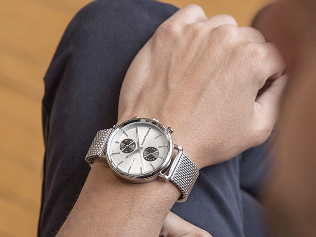 Hush Puppies潮流品味玩家米蘭腕錶-灰黑/43mm