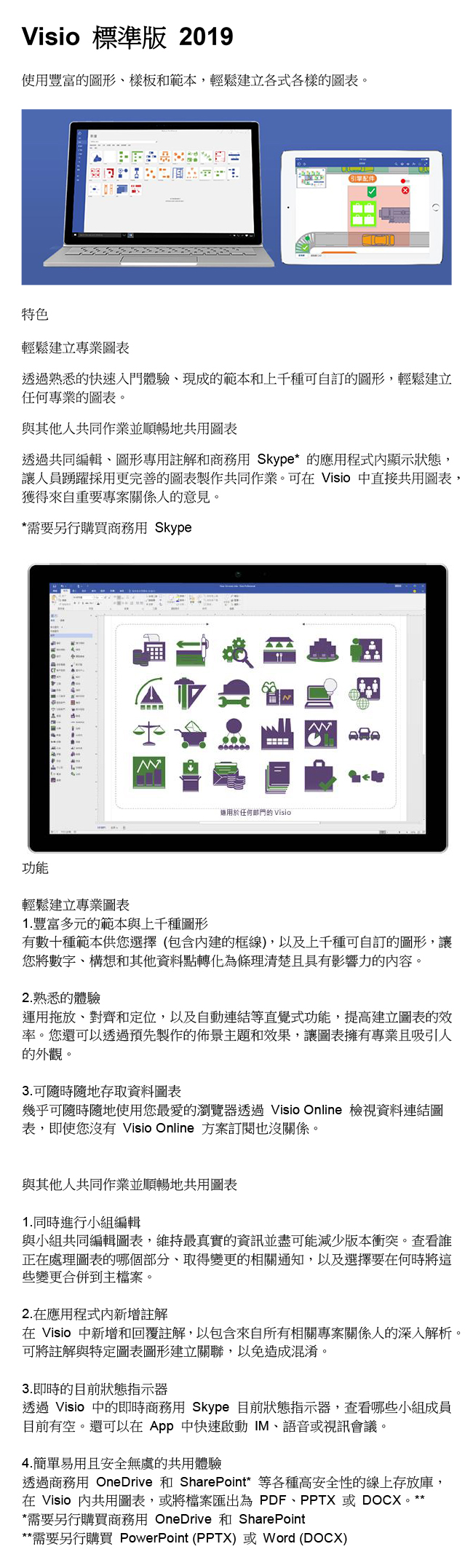 Microsoft Visio STD 2019 標準版-中文盒裝