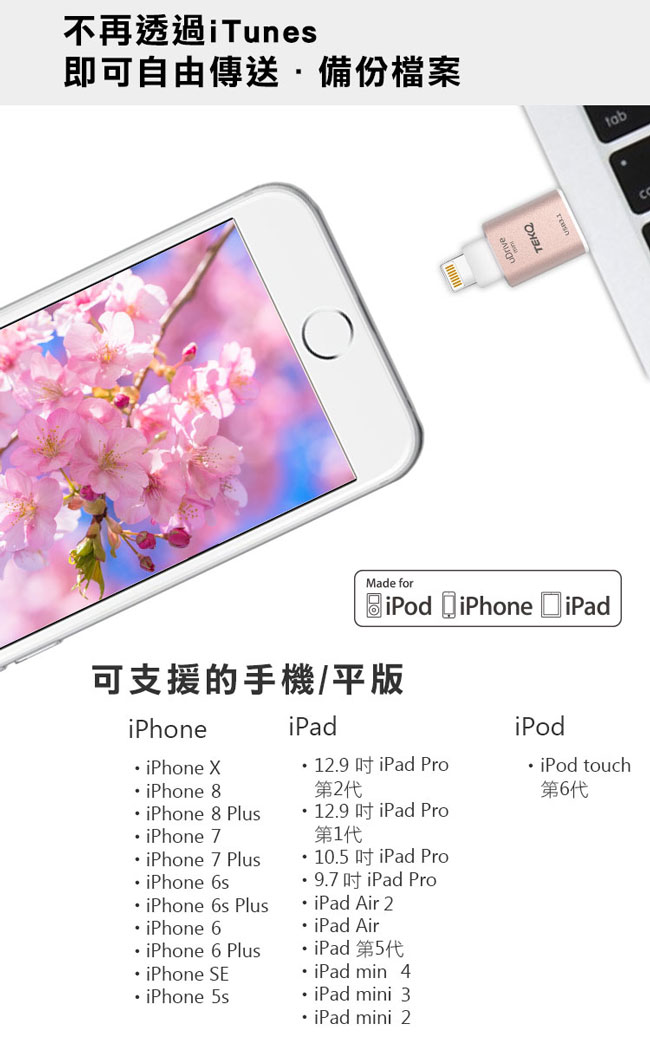 TEKQ iPhone uDrive mini lightning 64G ios蘋果碟