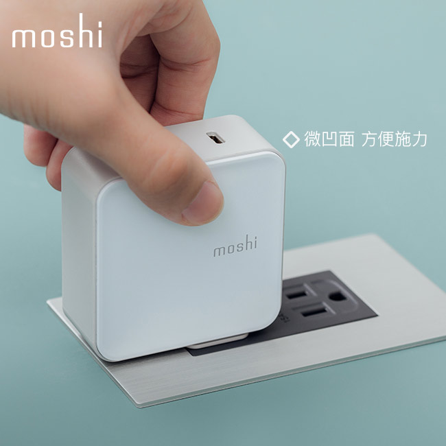 Moshi ProGeo 旅充系列 USB-C 及USB 雙端口充電器 (42W)