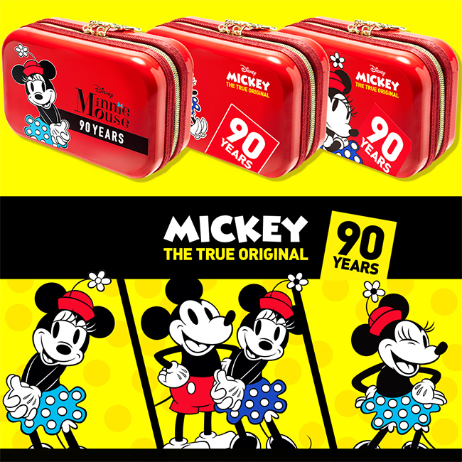 Disney 米奇系列90週年限量紀念航空硬殼包 甜蜜款-紅色