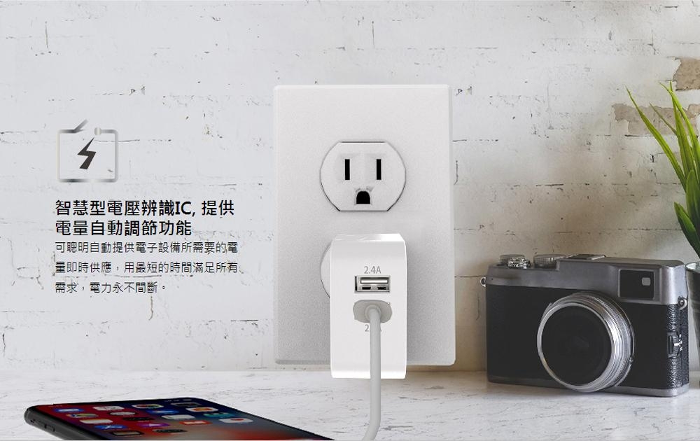 PQI i-Charger Mini 24W 萬國旅行充電器 (4.8A電流 附萬國插腳)