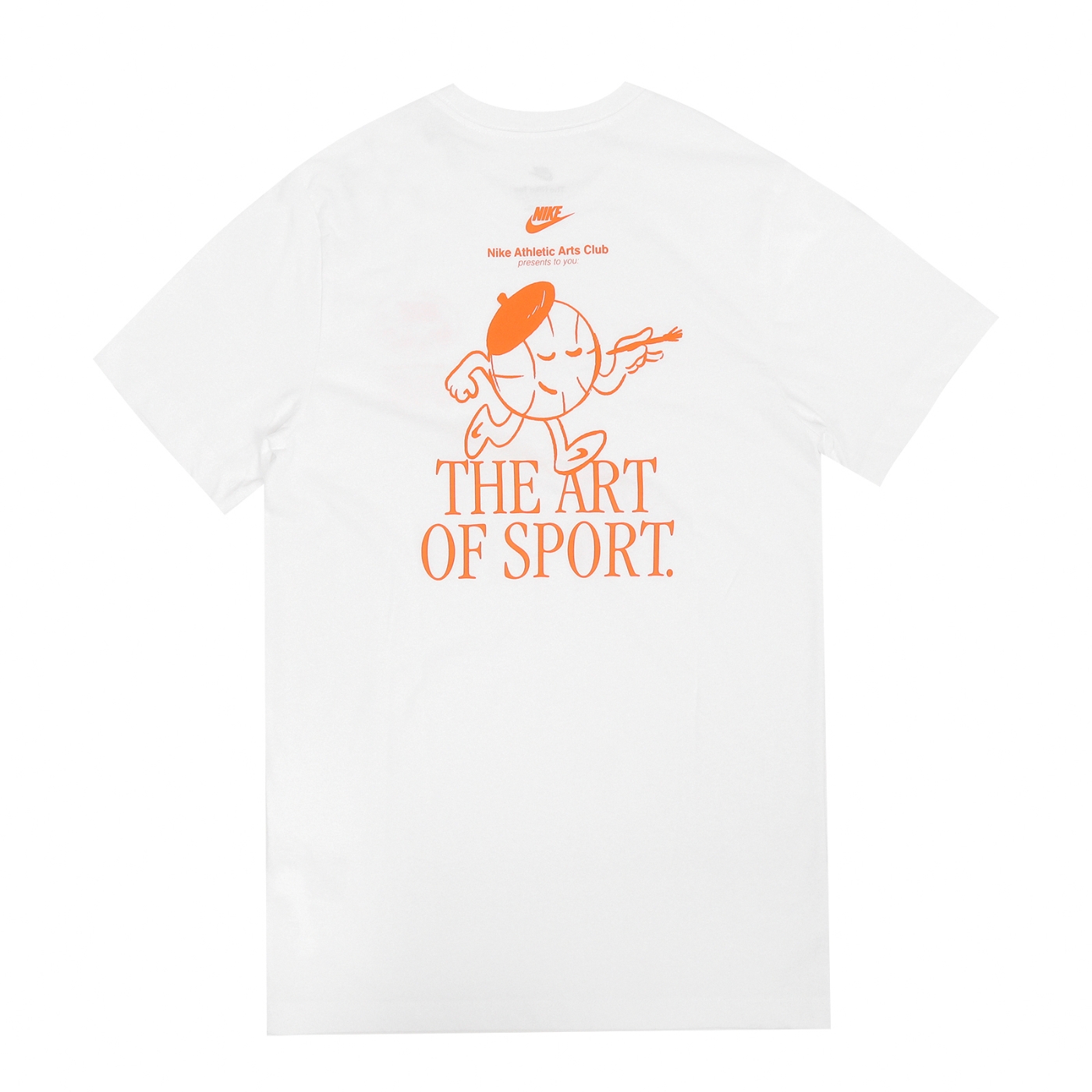 Nike 短袖NSW Tee 短T 白橘上衣男款畫家白T 基本款百搭FB9799-100