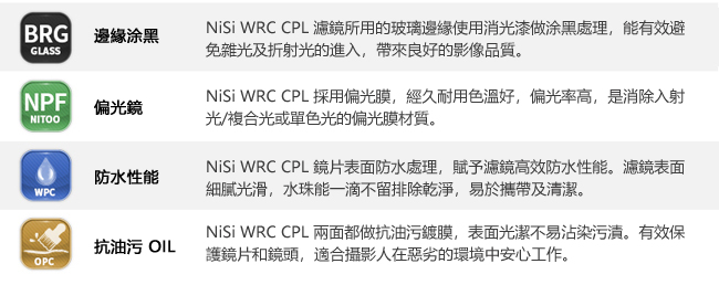 NiSi 耐司 WRC 82mm CPL AR 超薄框多層鍍膜偏光鏡(雙面疏油疏水)