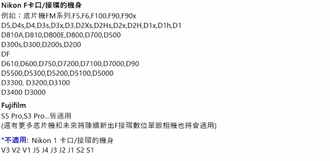 Tianya T2鏡頭轉Nikon F鏡頭轉接環 即T2-F