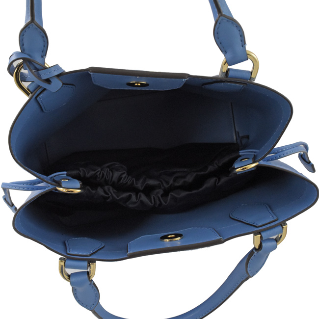 MICHAEL KORS EDEN 牛皮雙層兩用水桶包(藍/大)