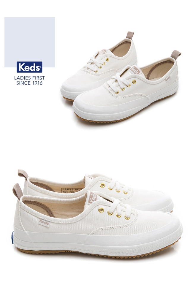 Keds SCOUT 機能防潑水綁帶休閒鞋-白