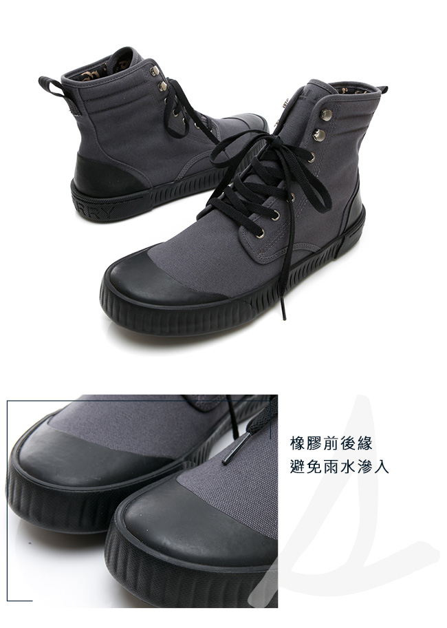 SPERRY 古著靴藝經典帆布復古靴(男)-灰色