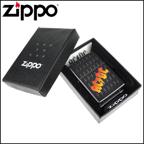 ZIPPO 美系~AC/DC樂團-閃電圖案雕刻打火機