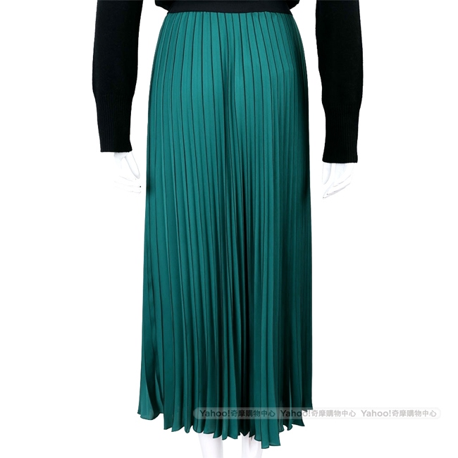 MARELLA 細百摺綠色雪紡長裙