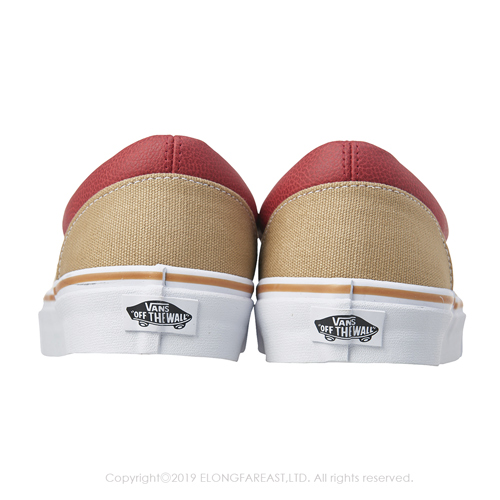 (男)VANS Era 拼接撞色綁帶休閒鞋*卡其紅