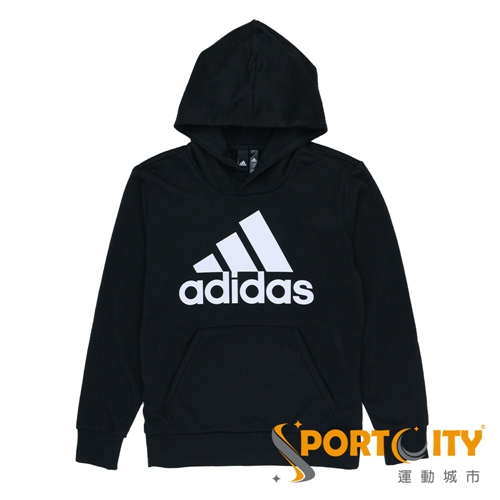 ADIDAS男 連帽運動上衣 黑-CW3861