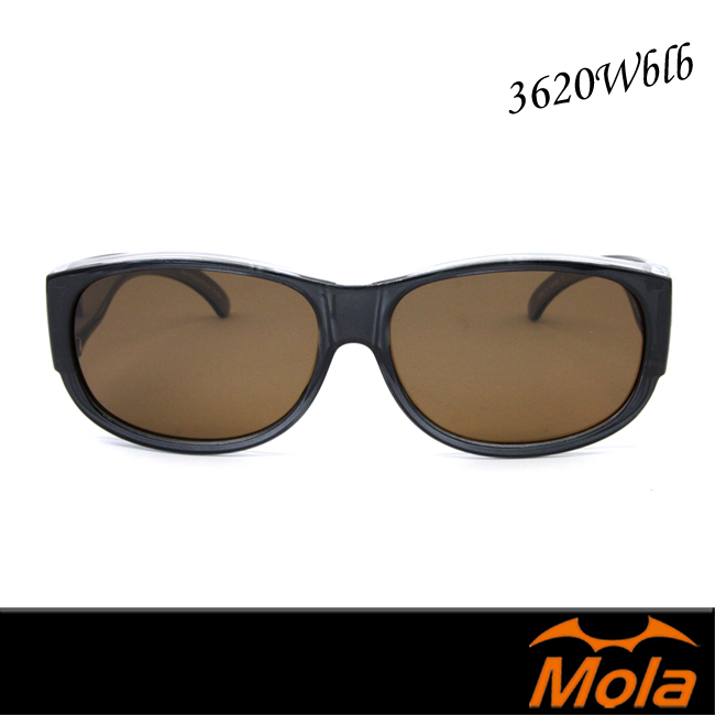 MOLA 摩拉外掛式偏光太陽眼鏡套鏡 男女 UV400 近視老花可戴-3620Wblb