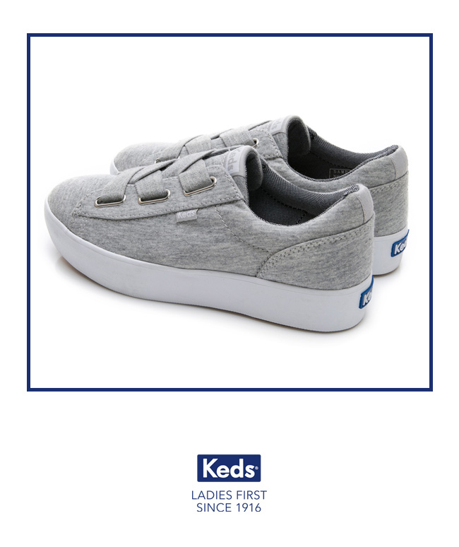 Keds TRIPLE CROSS 彈性鞋帶厚底休閒鞋-淺灰