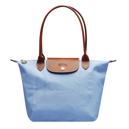 LONGCHAMP 經典 Le Pliage系列摺疊長提把水餃手提包(小-薄霧藍)