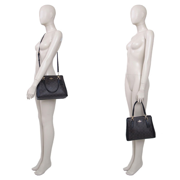 COACH 經典PVC / 斜背兩用包(小款/深咖啡)