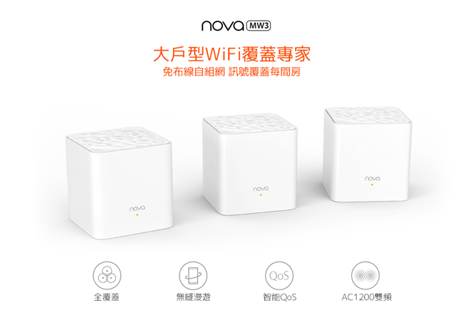 Tenda nova MW3 Mesh 家用全屋覆蓋路由器(水立方)