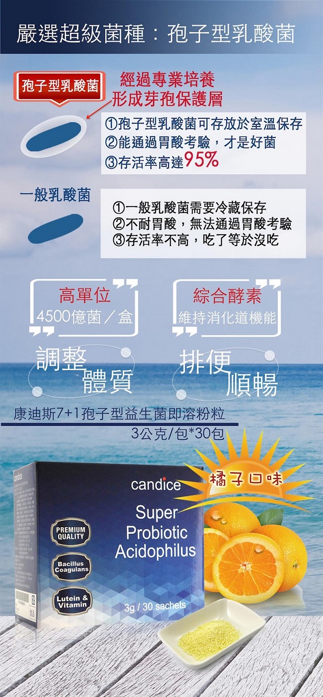 【Candice】康迪斯7+1孢子型益生菌即溶粉粒（3公克/包*30包/盒）