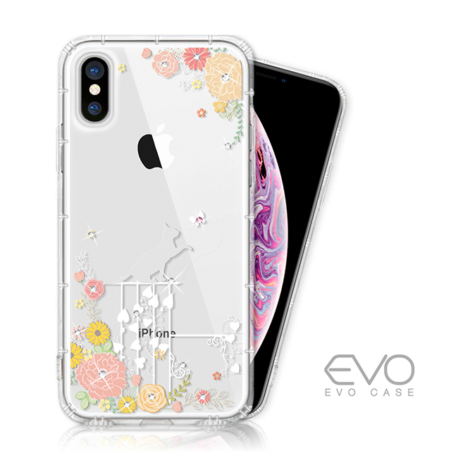 EVO CASE iPhone Xs Max 奧地利水鑽殼 - 貓咪戀曲