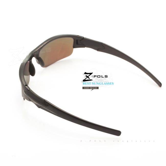 【Z-POLS】兒童專用烤漆質感黑 防爆安全電鍍七彩PC運動太陽眼鏡