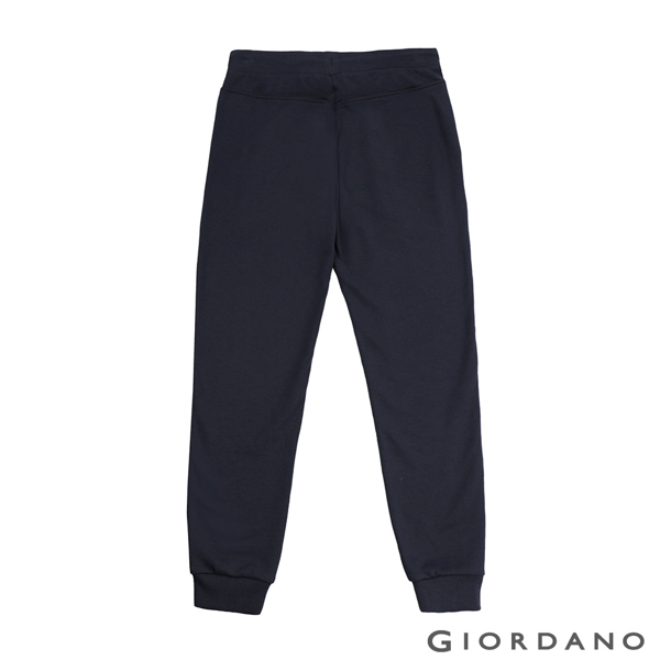GIORDANO 女裝側邊撞色設計運動束口褲-66 標誌海軍藍